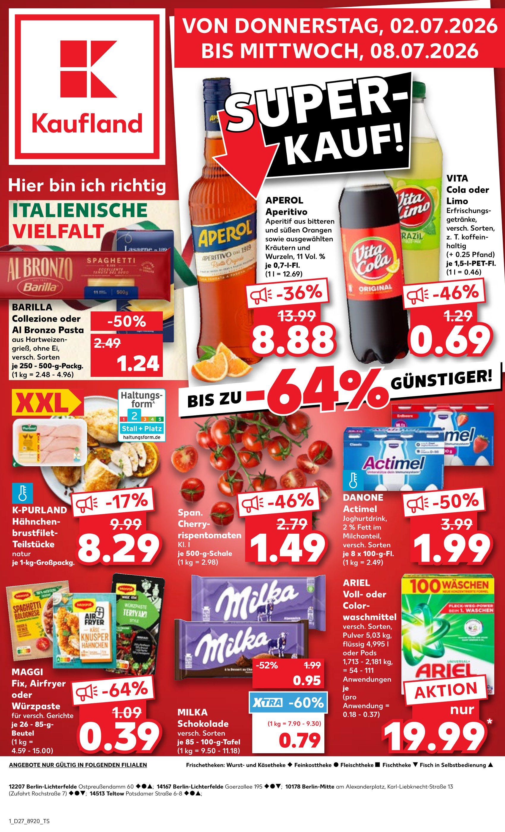 Kaufland Prospekt "Hier bin ich richtig", 64 Seiten, 02.07.2026 - 08.07.2026